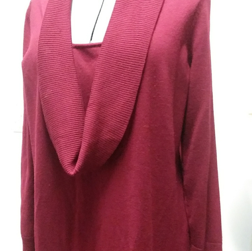 Womens cowl neck knit dress.